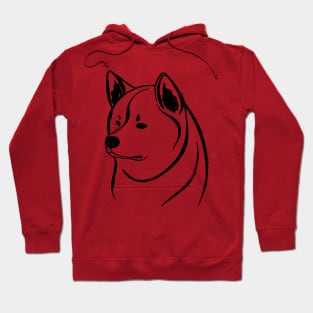 Akita Inu (Black and White) Hoodie